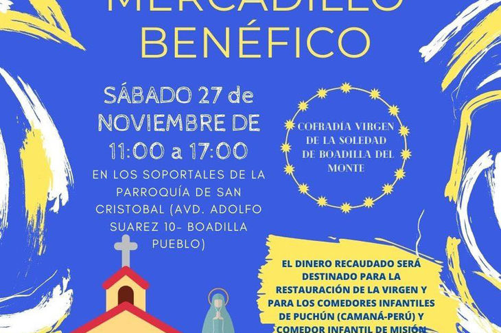 La Cofradía de la Santísima Virgen de la Soledad organiza un mercadillo benéfico en Boadilla del Monte La Cofradía de la Santísima Virgen de la Soledad organiza un mercadillo benéfico en Boadilla del Monte