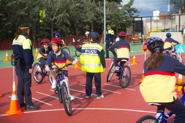Imagen del circuito adaptado a bicicletas donde se han impartido las prácticas de educación vial.