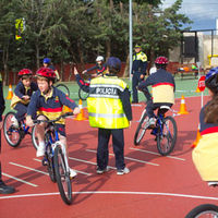 Imagen del circuito adaptado a bicicletas donde se han impartido las prácticas de educación vial.