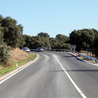 Punto negro de la M-513 a su paso por el monte de Boadilla del Monte, y cuyo trazado propone modificar el Ayuntamiento.