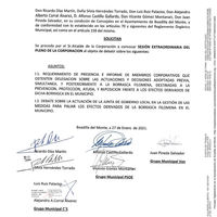 Escrito en el que concejales de la oposición piden al alcalde un pleno extraordinario sobre Filomenaxtraordinario sobre la gestión de Filomena en Boadilla del Monte