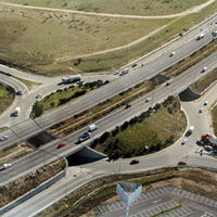 Antigua intersección de la M-501 con la autovía de circunvalación M-40, en las proximidades del término municipal de Boadilla del Monte.