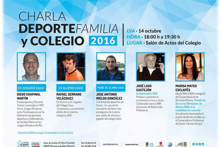 Charla deporte, familia y colegio 2016.