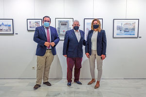 El alcalde de Boadilla del Monte, Javier Úbeda, y la concejal de Cultura, Mª Ángeles Martínez, junto con el pintor El alcalde de Boadilla del Monte, Javier Úbeda, y la concejal de Cultura, Mª Ángeles Martínez, junto con el pintor