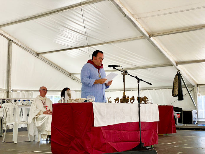 El alcalde de Boadilla del Monte, Javier Úbeda, durante la misa de San Babilés