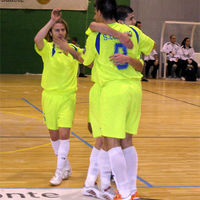 Varios jugadores de la Unión durante la celebración de una gol.