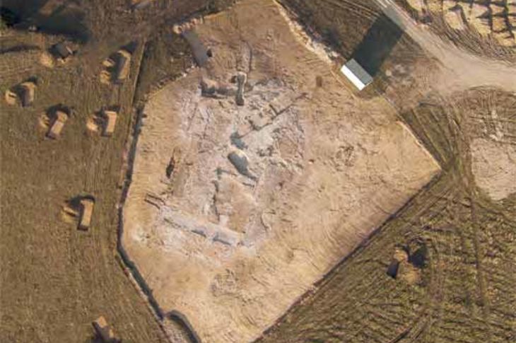Imagen aérea de las excavaciones.