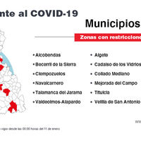 Mapa de los municipios con restricciones de movilidad a partir del 11 de enero