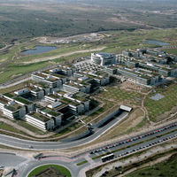 Vista de la Ciudad Financiera del banco Santander en Boadilla del Monte.