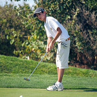 Marcos Irizar, campeón Infantil de España de Pitch and Putt, durante el campeonato de esta especialidad.