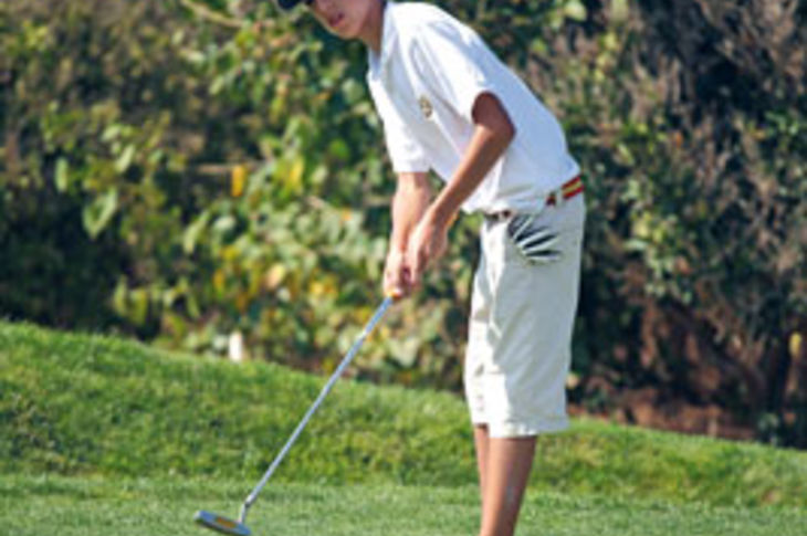 Marcos Irizar, campeón Infantil de España de Pitch and Putt, durante el campeonato de esta especialidad.