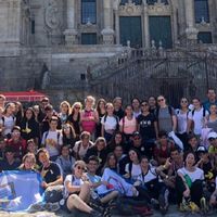 Alumnos del Cavi, en el Camino de Santiago.