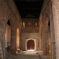 Estado de los trabajos de restauración de la iglesia.