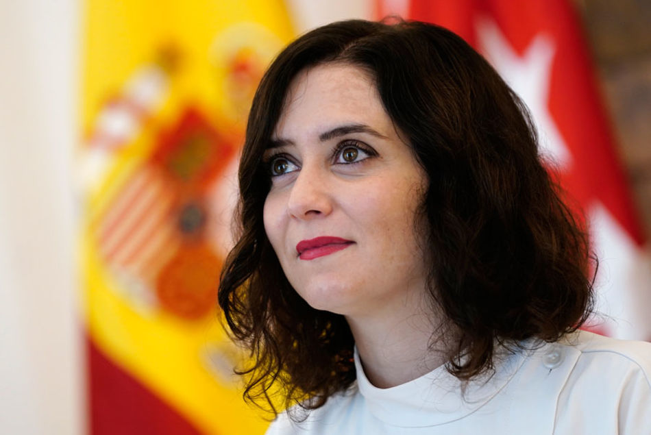 Isabel Díaz Ayuso, presidenta de la Comunidad de Madrid. La Comunidad de Madrid aplicará el toque de queda entre las 00.00 y las 06.00