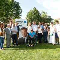 Cristina Cifuentes junto con parte de los integrantes de la candidatura de Antonio González Terol para la alcaldía de Boadilla.