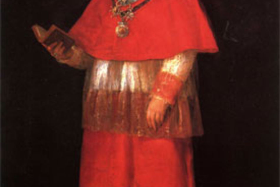Retrato de Luis María de Borbón y Vallabriga, pintado por Goya cuando se pone la púrpura cardenalicia. El pintor aragonés era la segunda vez que lo inmortalizaba. La primera fue cuando Luis María tenía seis años de edad.